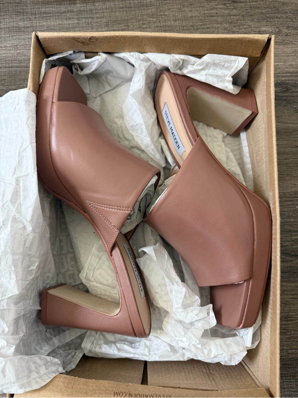 Steve Madden Mauve-Taupe Open-Toe Block Heel Sandals